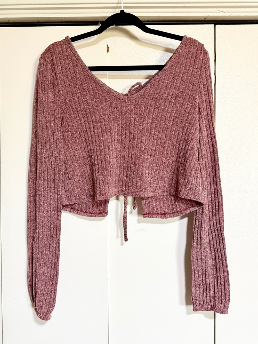 Kimchi Blue Crop Top Ribbed Long Sleeve Open Back Urban Outfitters Small - Picture 2 of 14